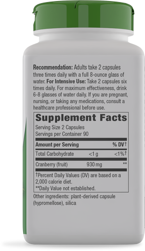 Nature's Way® | Cranberry Fruit - right side of pack Sku:15361