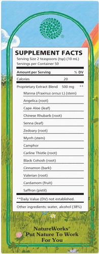 Nature's Way® | NatureWorks Swedish Bitters - back of pack Sku:10051000