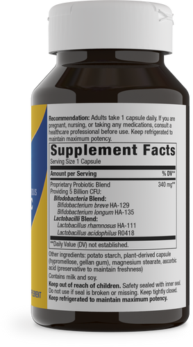 Nature's Way® | Primadophilus Bifidus Probiotic - right side of pack Sku:6860