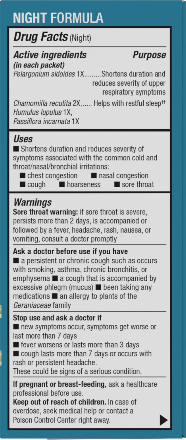 <{%MAIN8_10601%}>Nature's Way® | Umcka Cold Relief Hot Drink - right side of pack