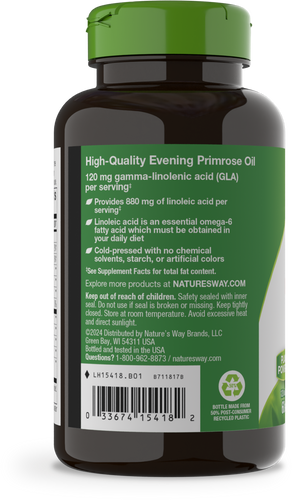 Nature's Way® | Evening Primrose Cold-Pressed Oil - left side of pack Sku:15418