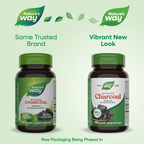 Nature's Way® | Activated Charcoal - package updates old to new Sku:2070