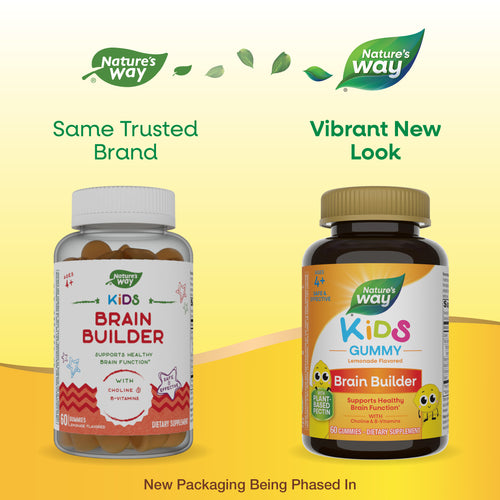 Nature's Way® | Kids Brain Builder Gummies - package updates old to new Sku:13882