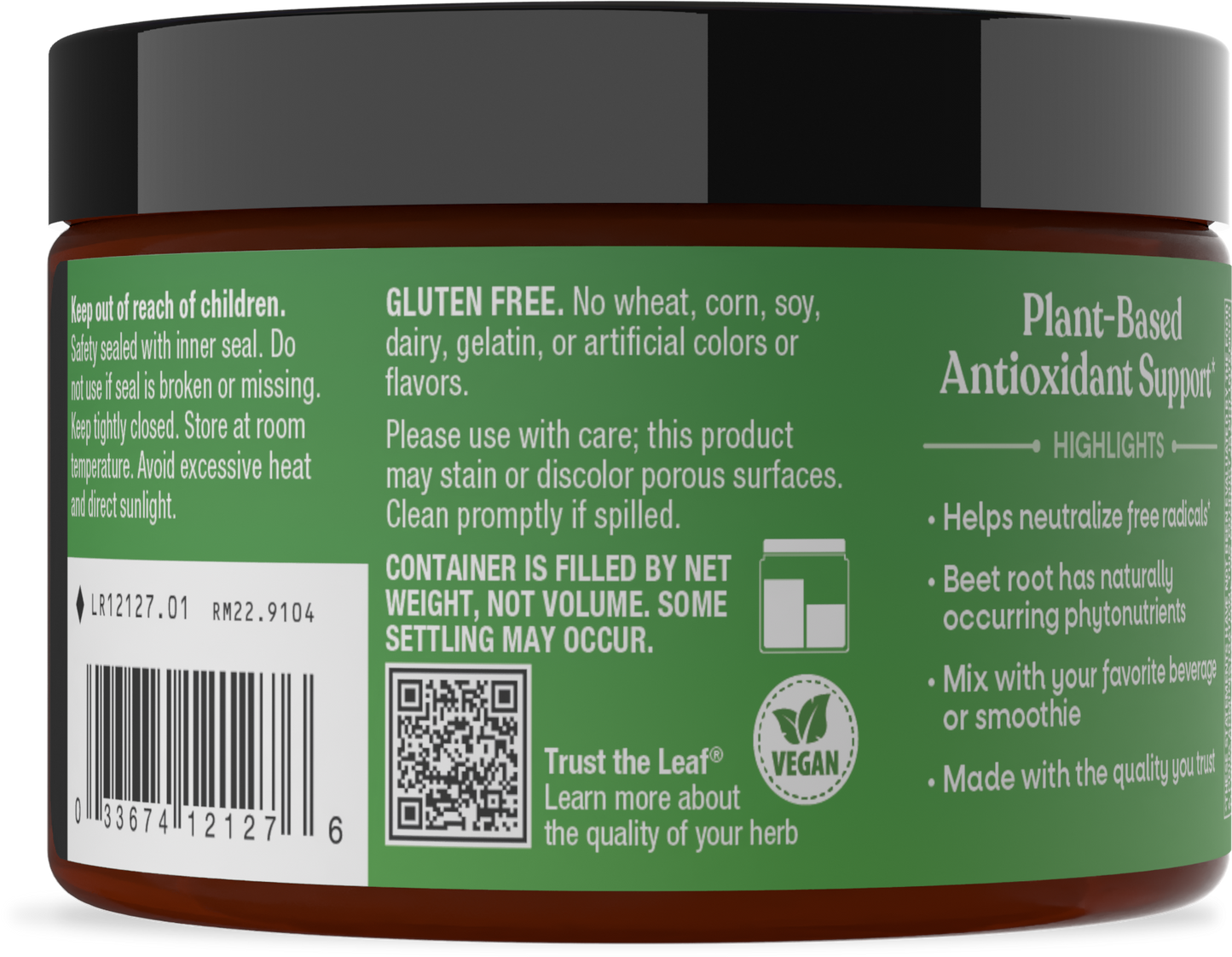 <{%MAIN8_12127%}>Nature's Way® | Beet Root Powder - left side of pack