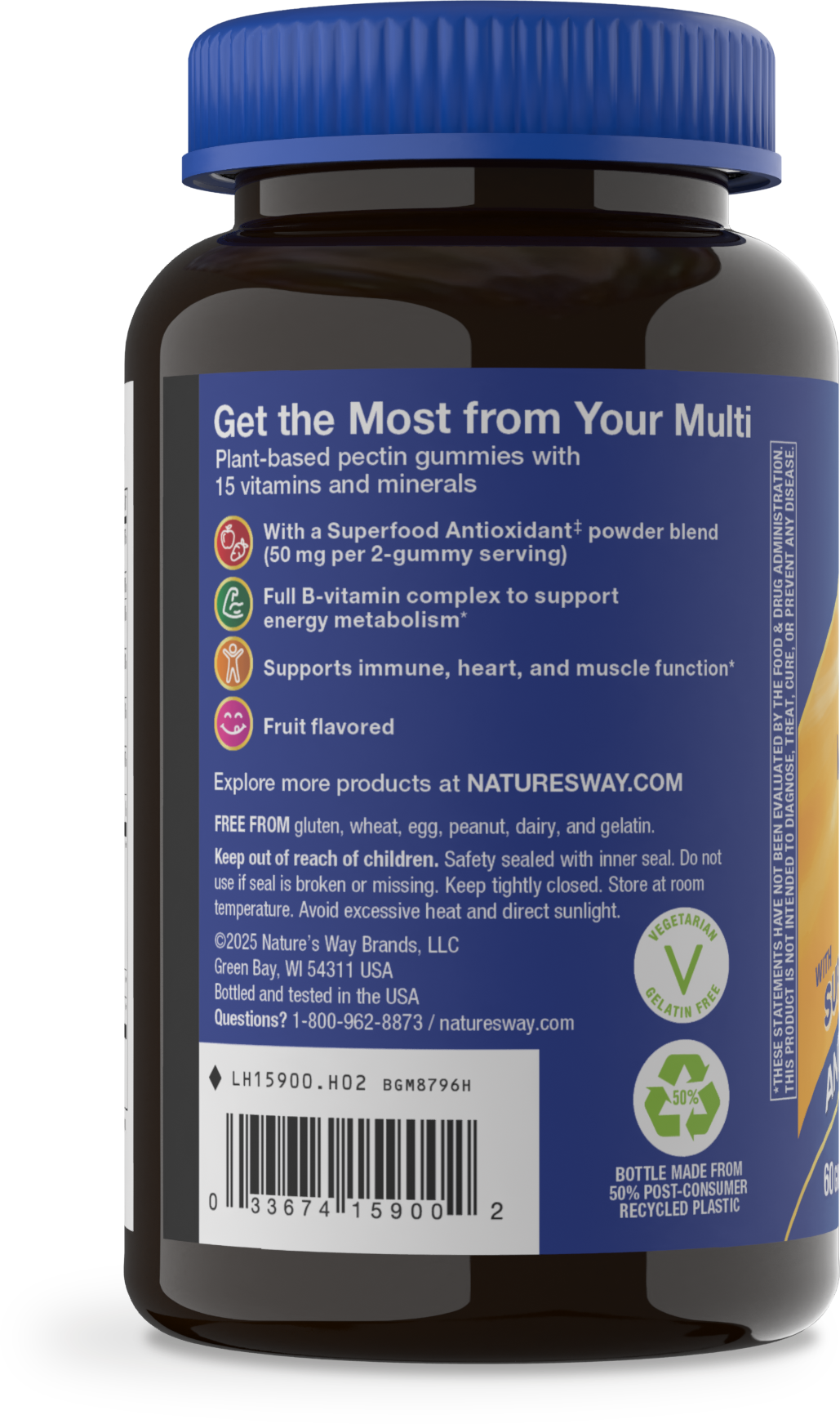 <{%MAIN16_15900%}>Nature's Way® | Alive! Men's Gummy Multivitamin - left side of pack