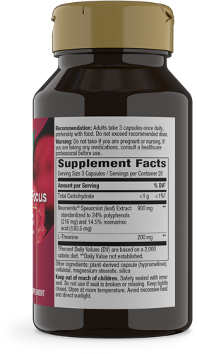 Nature's Way® | Sustained Focus - right side of pack Sku:13691