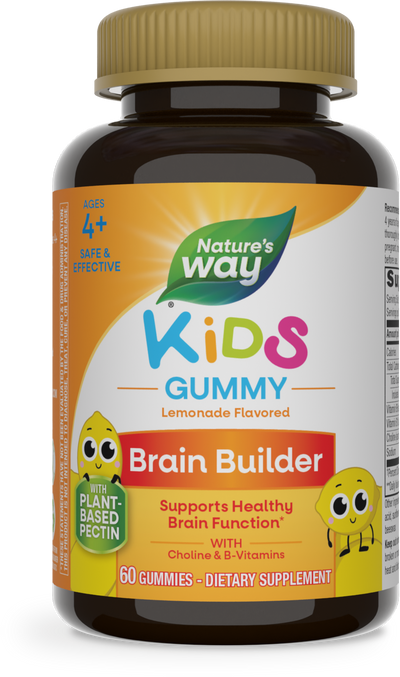 <{%PRIMARY_13882%}>Nature's Way® | Kids Brain Builder Gummies, 60 gummies, Lemonade