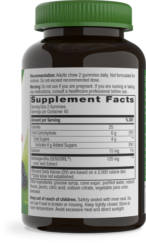 Nature's Way® | Ashwagandha Gummies - right side of pack Sku:13983