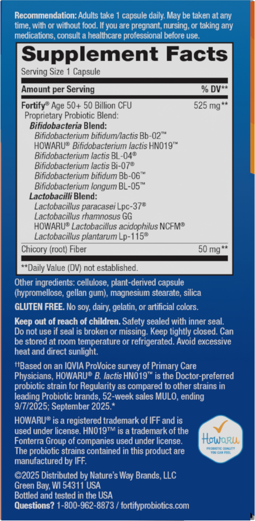 <{%MAIN8_11582%}>Nature's Way® | Fortify Daily Pre+Probiotic Age 50+ - right side of pack