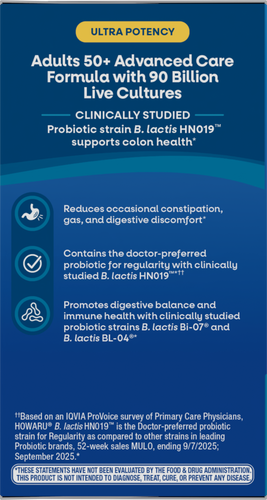 Nature's Way® | Fortify Optima Pre+Probiotic Age 50+ 90 Billion - left side of pack Sku:15785