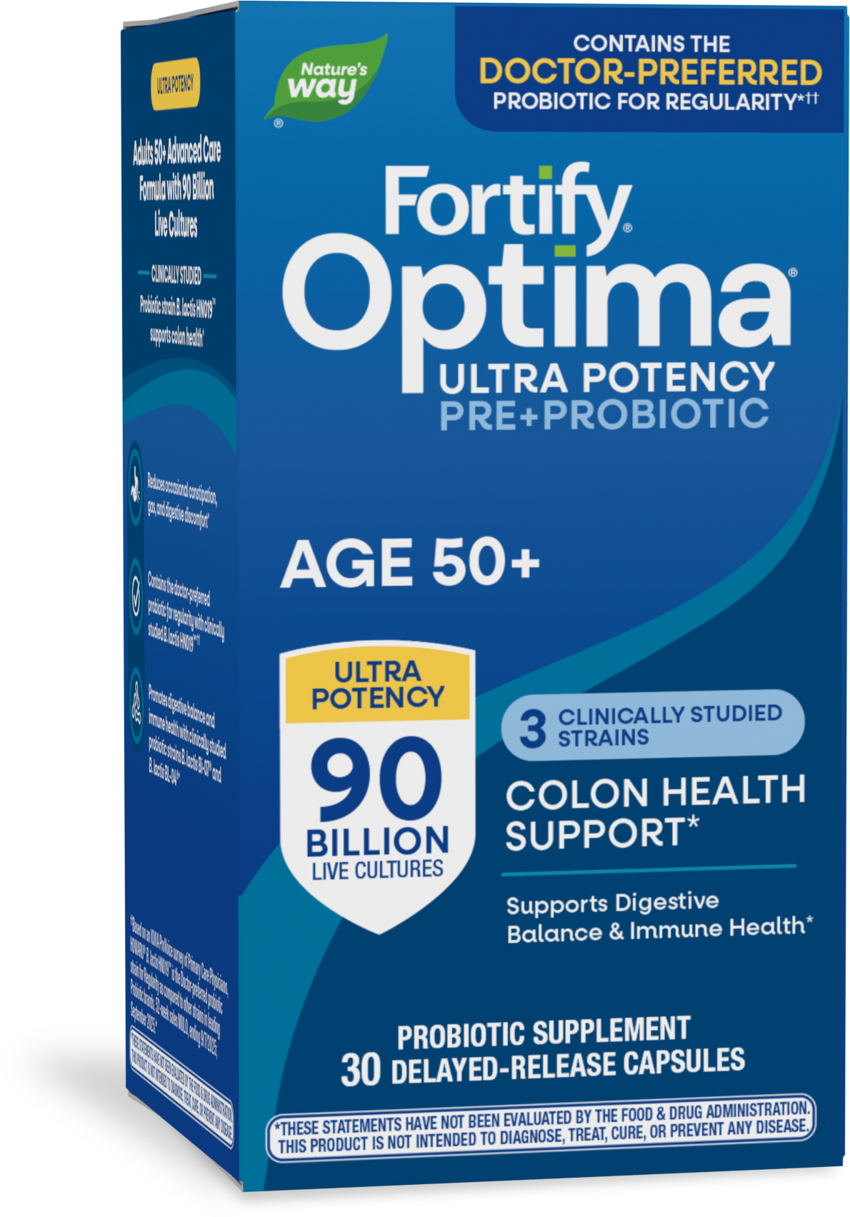 <{%PRIMARY_15785%}>Nature's Way® | Fortify Optima Pre+Probiotic Age 50+ 90 Billion, 30 capsules