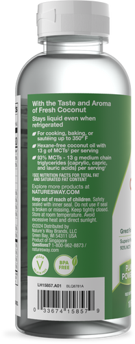 Nature's Way® | Liquid Coconut Oil - left side of pack Sku:15857