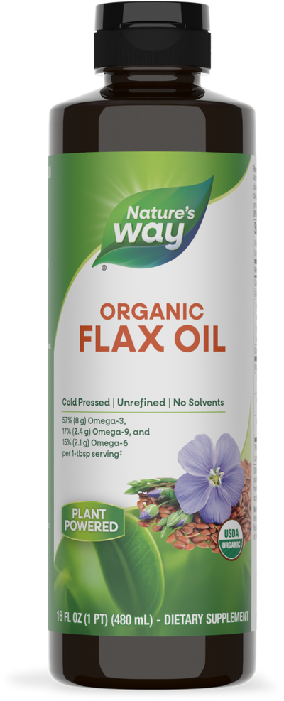 <{%PRIMARY_15426%}>Nature's Way® | Organic Flax Oil, 16 fl oz (480 ml)