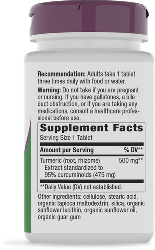 Nature's Way® | Turmeric Premium Extract - right side of pack Sku:15356