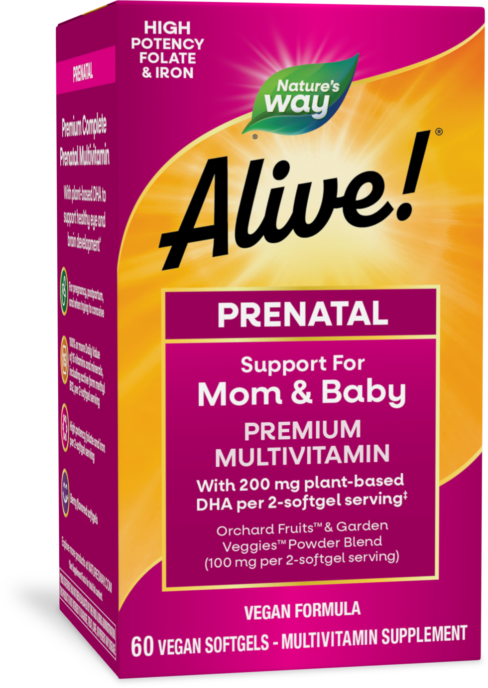 <{%PRIMARY_11209%}>Nature's Way® | Alive! Premium Prenatal Multivitamin, 60 softgels