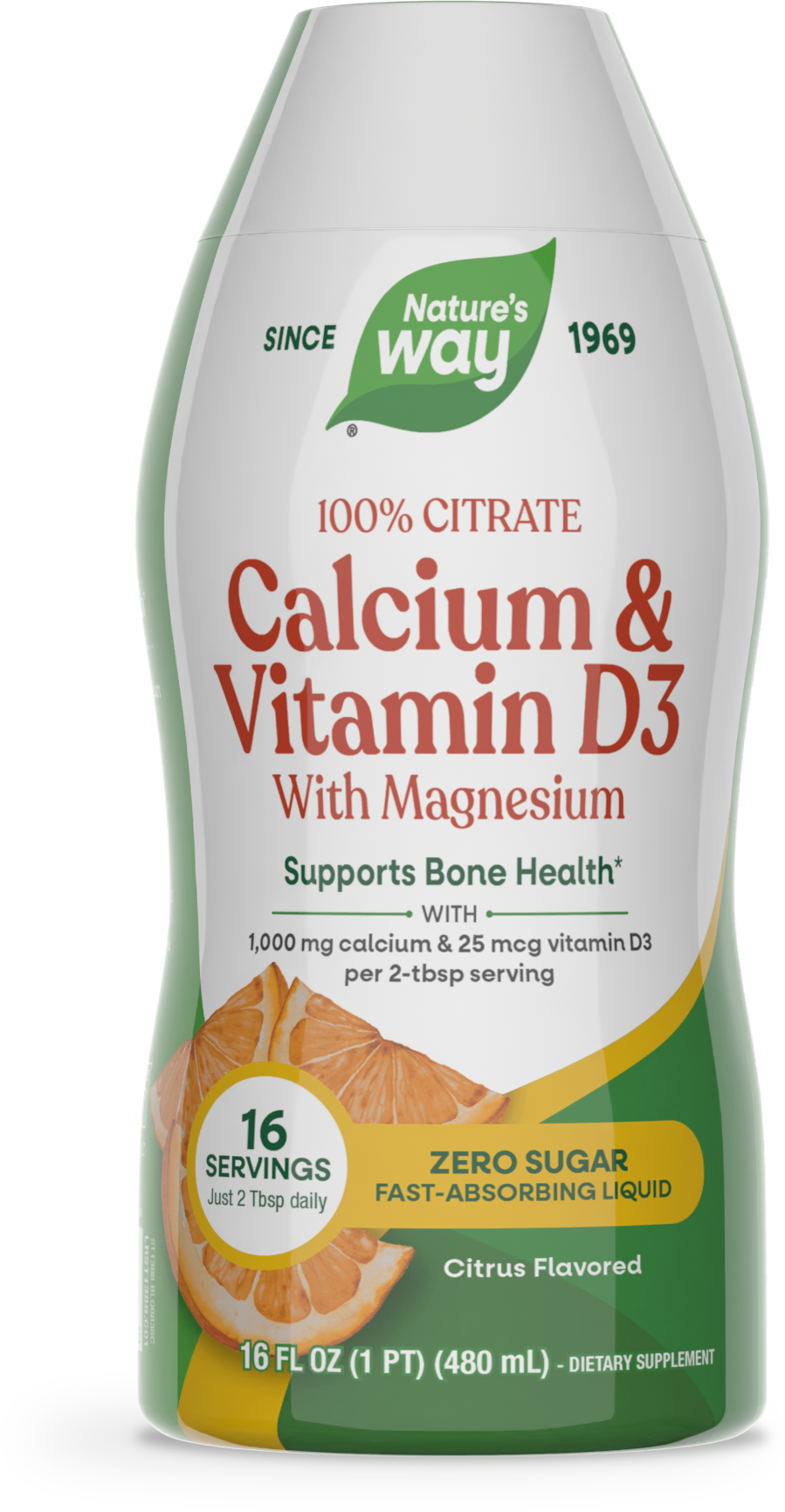 <{%PRIMARY_ST1388%}>Nature's Way® | Calcium & Vitamin D3, 16 fl oz (480 ml), Citrus