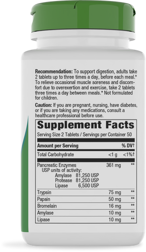 Nature's Way® | Mega-Zyme - right side of pack Sku:04251