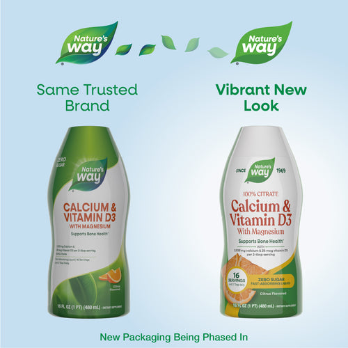 Nature's Way® | Calcium & Vitamin D3 - package updates old to new Sku:ST1388