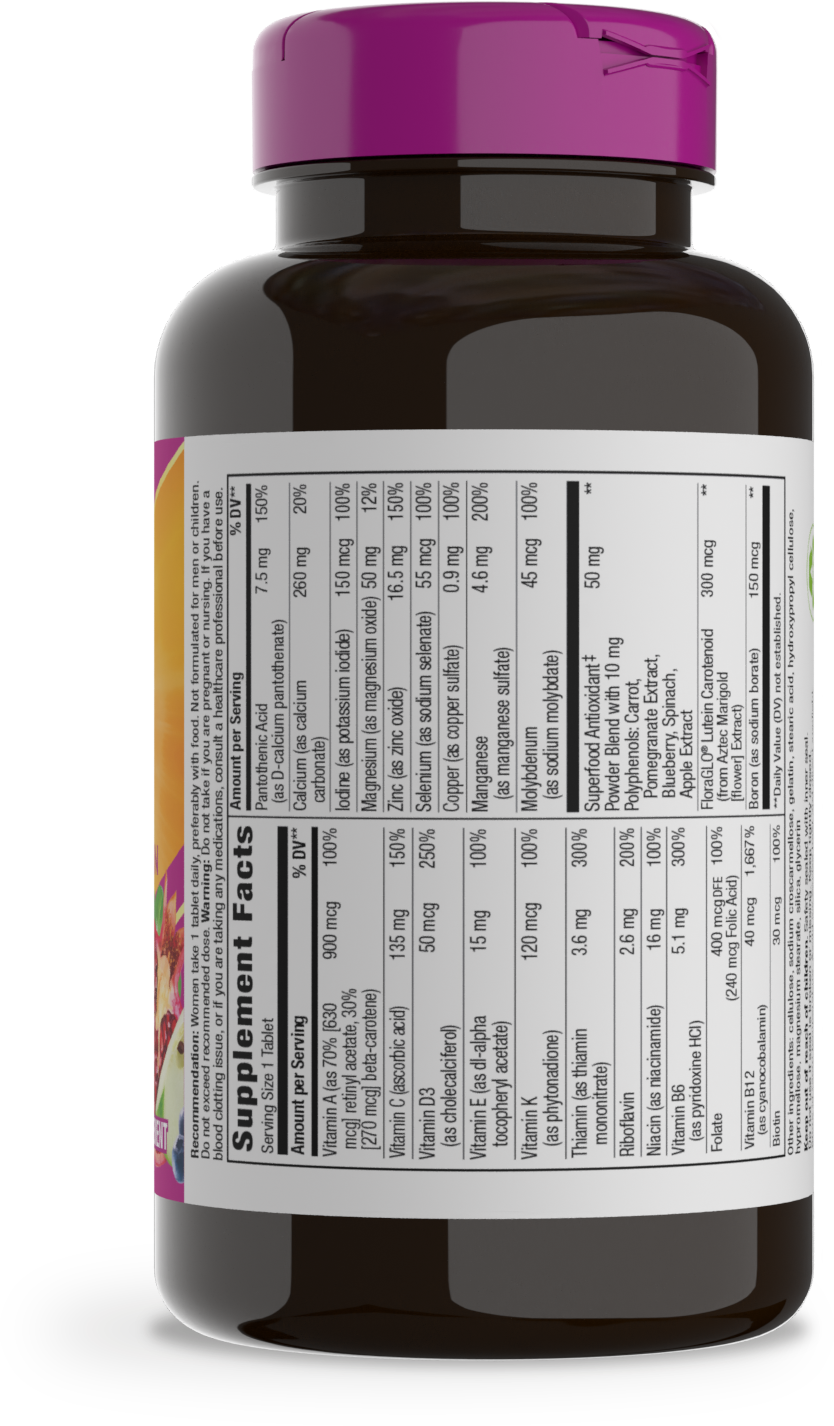 <{%MAIN7_13901%}>Nature's Way® | Alive! Women's 50+ Complete Multivitamin - right side of pack