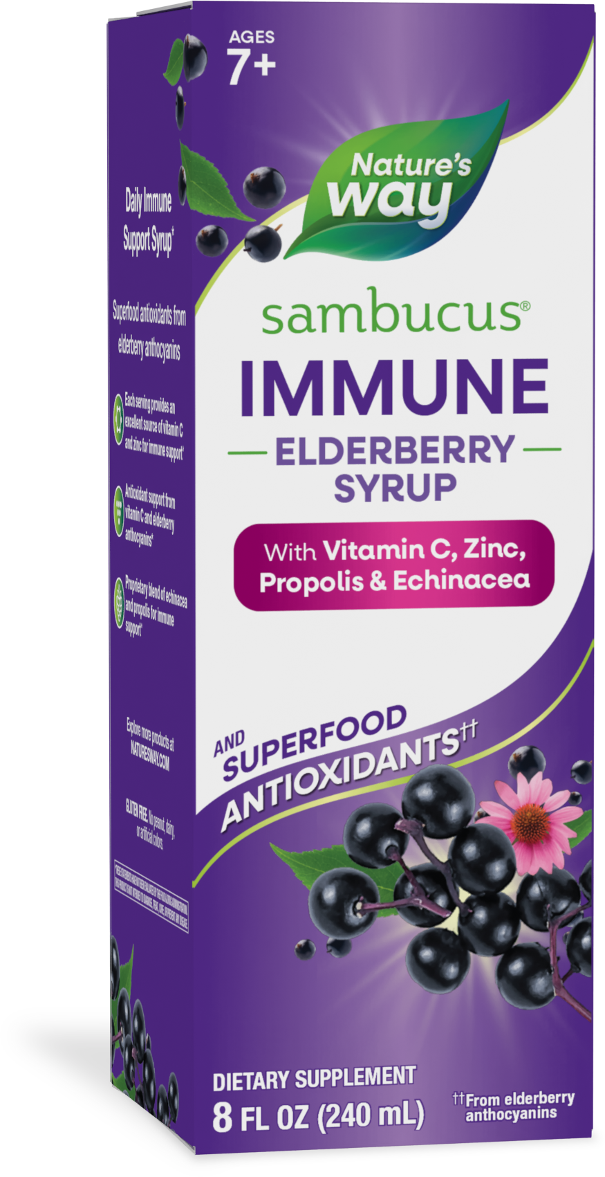 <{%PRIMARY_15333%}>Nature's Way® | Sambucus Immune Elderberry Syrup, 8 fl oz (240 ml), Elderberry