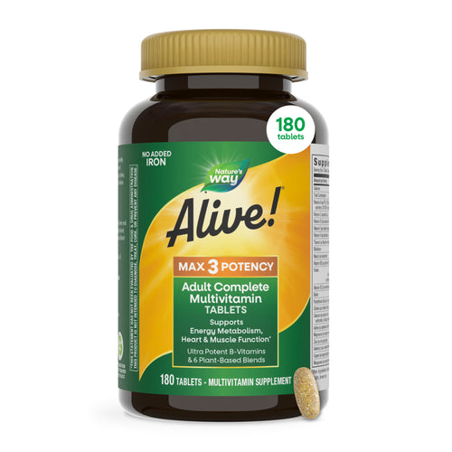 Nature's Way® | Alive!® Max3 Potency Adult Complete Multivitamin-No Added Iron Sku:14932