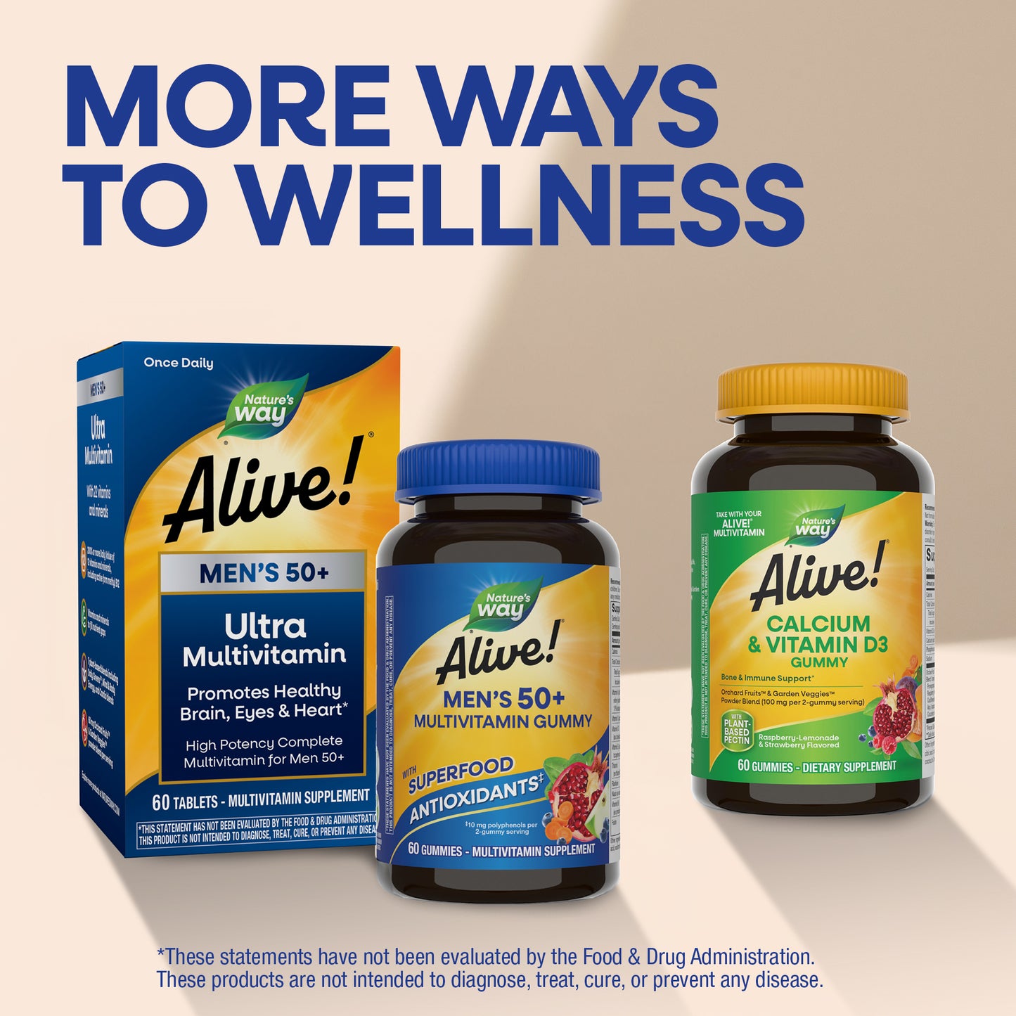 <{%MAIN5_14067%}>Nature's Way® | Alive!® Men's 50+ Gummy Multivitamin