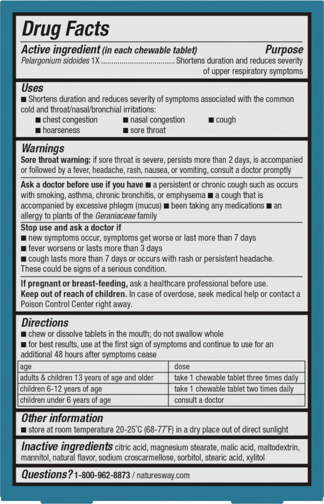 <{%MAIN7_15144%}>Nature's Way® | Umcka Cold Relief Chewables - back of pack