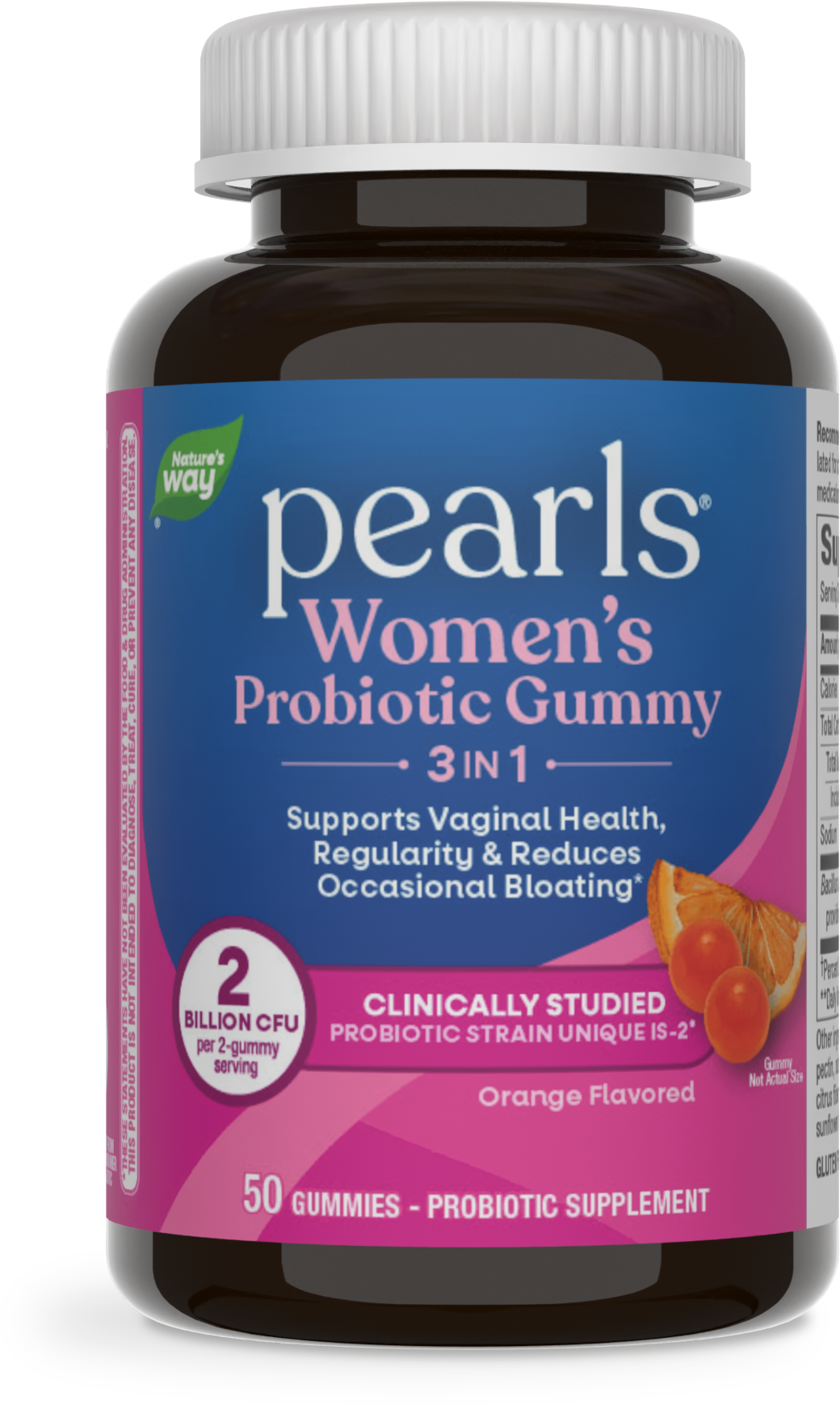 <{%PRIMARY_14719%}>Nature's Way® | Pearls Women's Probiotic Gummy 3-in-1, 50 gummies, Orange