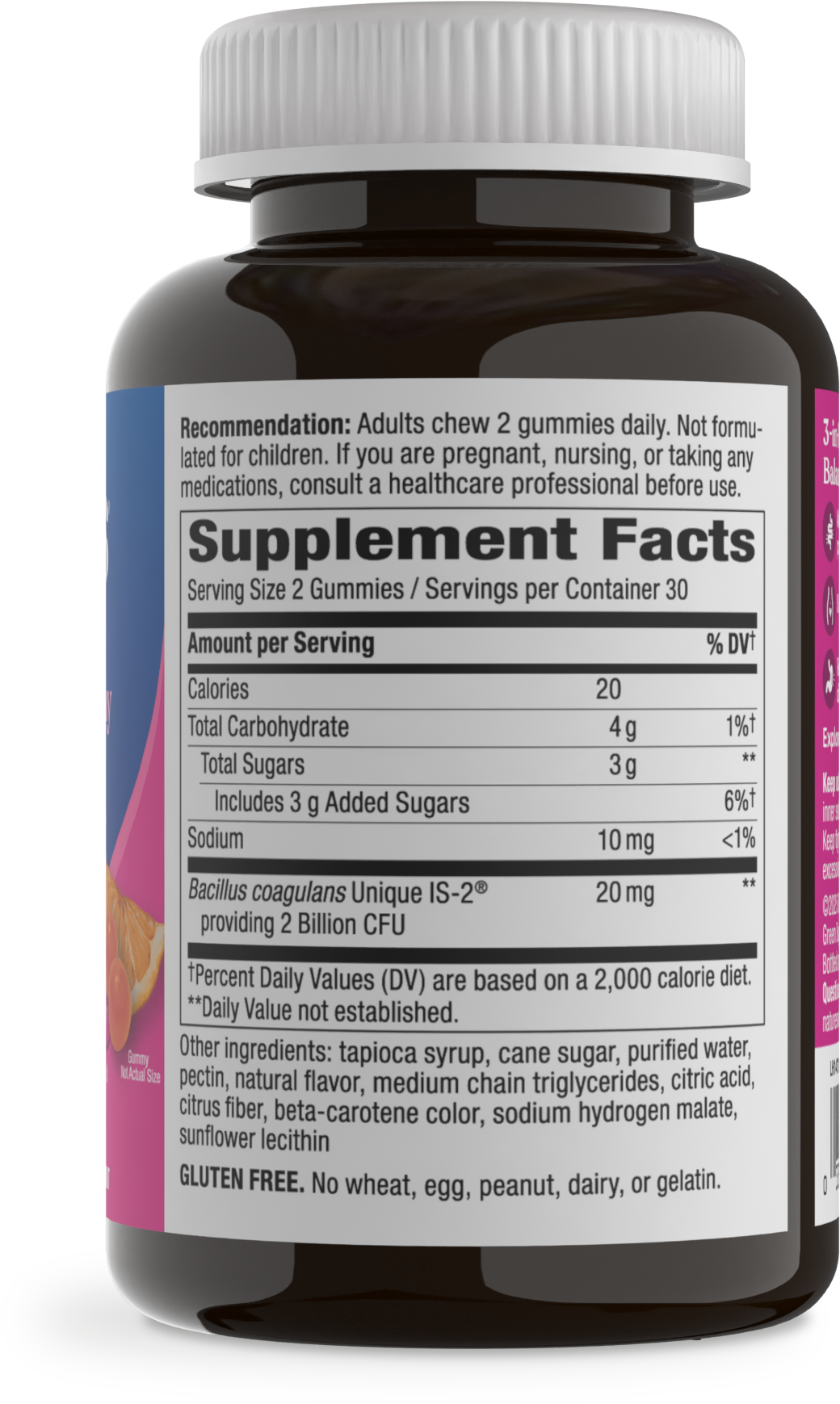 <{%MAIN7_14721%}>Nature's Way® | Pearls Probiotic Women's Gummy 3-in-1  - right side of pack