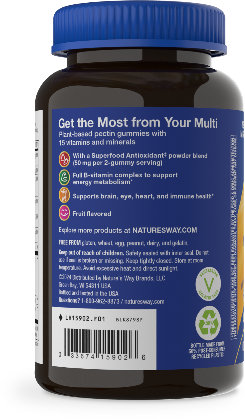 <{%MAIN22_15902%}>Nature's Way® | Alive! Men's 50+ Gummy Multivitamin - left side of pack