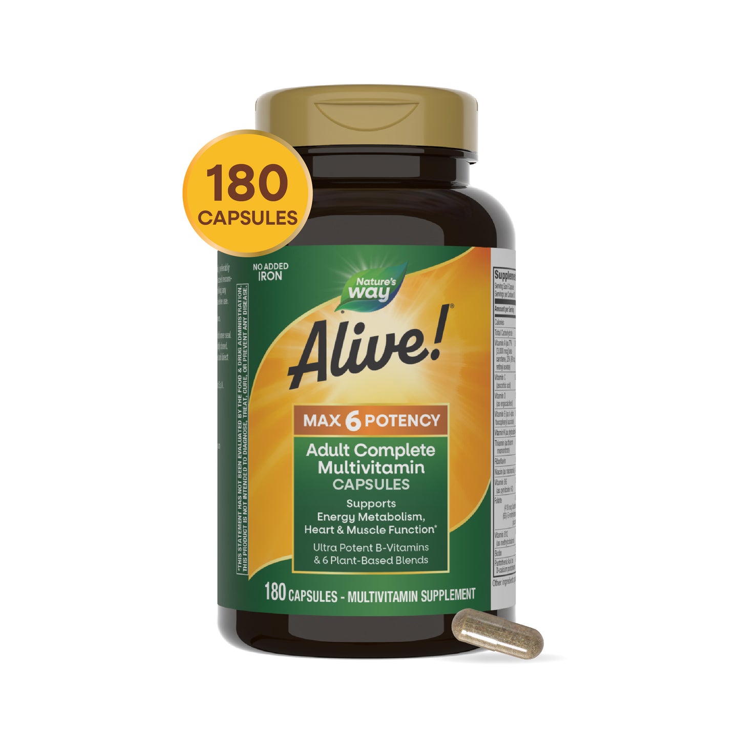 <{%MAIN14_15709%}>Nature's Way® | Alive! Max6 Potency Adult Complete Multivitamin-No Added Iron
