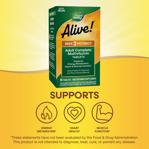 Nature's Way® | Alive! Max3 Potency Adult Complete Multivitamin Sku:14927