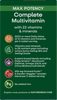 Nature's Way® | Alive! Max3 Potency Adult Complete Multivitamin-No Added Iron - left side of pack Sku:14931