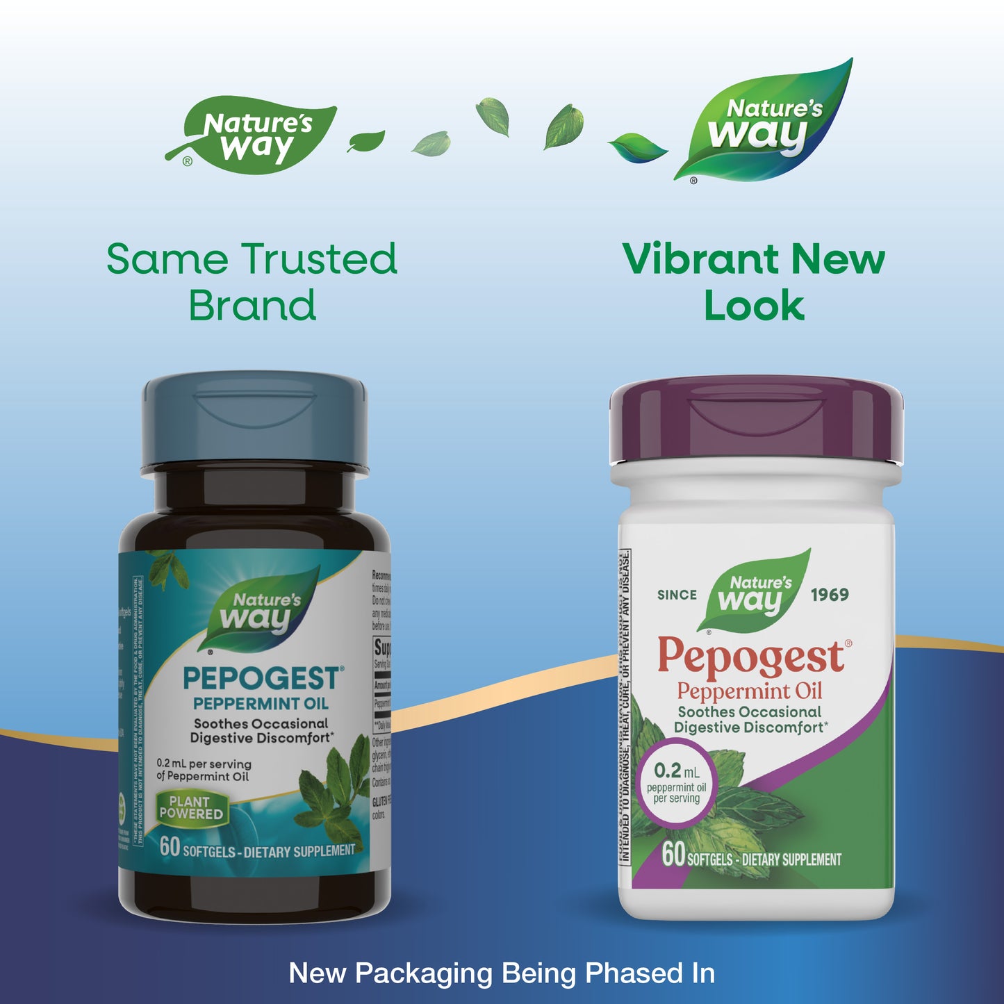 <{%MAIN1_14537%}>Nature's Way® | Pepogest (Peppermint Oil) - package updates old to new