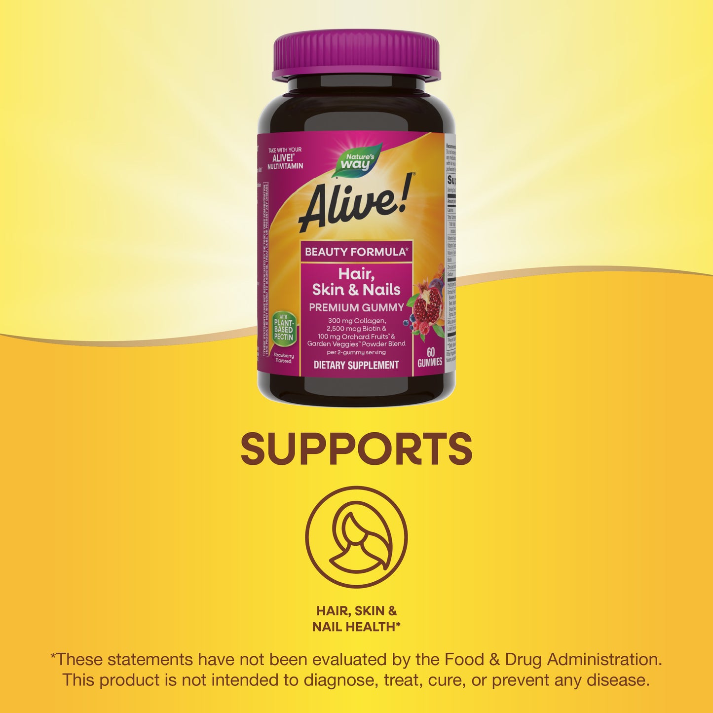 <{%MAIN5_undefined%}>Nature's Way® | Alive!® Hair, Skin & Nails Premium Gummies