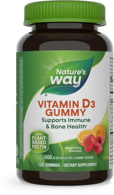 <{%PRIMARY_13608%}>Nature's Way® | Vitamin D3 Gummies, 120 gummies, Mixed Fruit