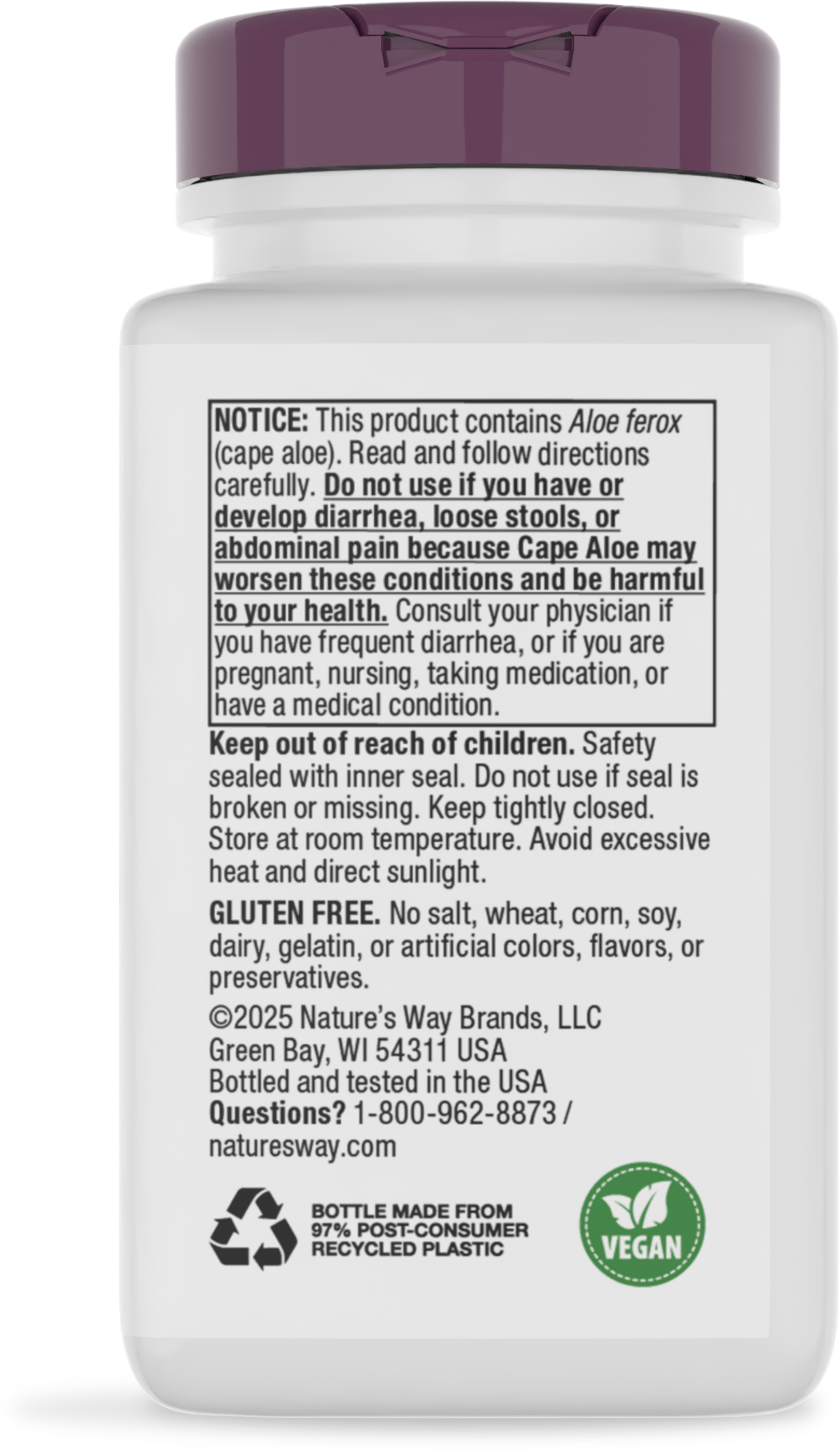 <{%MAIN9_900%}>Nature's Way® | Aloelax Premium Blend - back of pack
