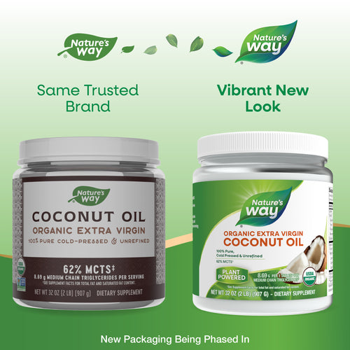Nature's Way® | Organic Extra Virgin Coconut Oil - package updates old to new Sku:15659