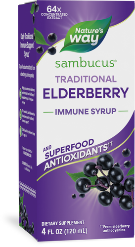 Nature's Way® | Sambucus Traditional Elderberry Immune Syrup, 4 fl oz (120 ml), Elderberry Sku:6970