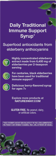 Nature's Way® | Sambucus Traditional Elderberry Immune Syrup - left side of pack Sku:15332
