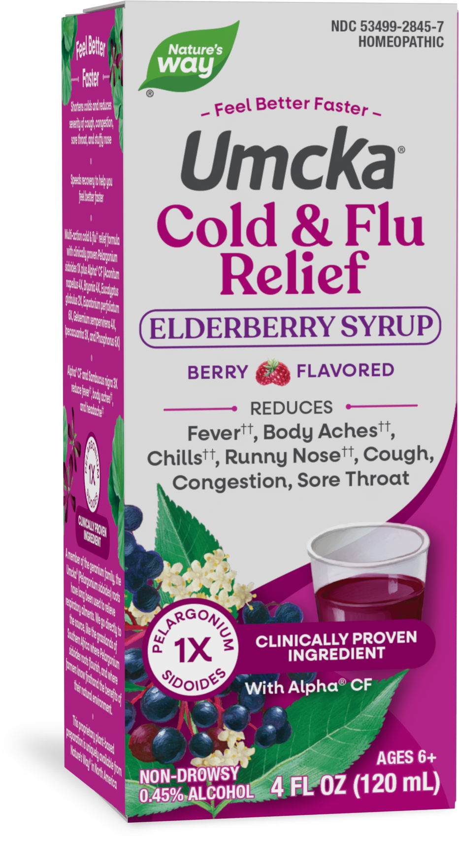 <{%PRIMARY_15845%}>Nature's Way® | Umcka Cold & Flu Elderberry Syrup, 4 fl oz (120 ml), Berry