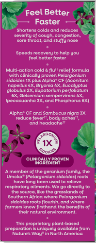 Nature's Way® | Umcka Cold & Flu Elderberry Syrup - left side of pack Sku:15845