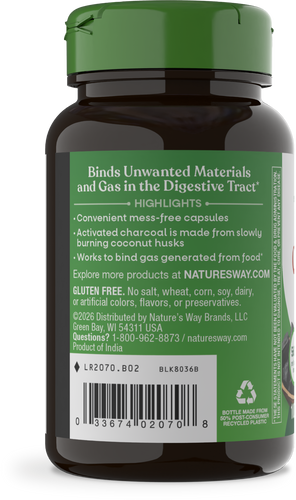 Nature's Way® | Activated Charcoal - left side of pack Sku:2070