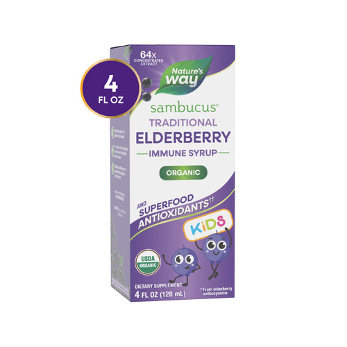 Nature's Way® | Sambucus Organic Traditional Elderberry Immune Syrup for Kids Sku:15797