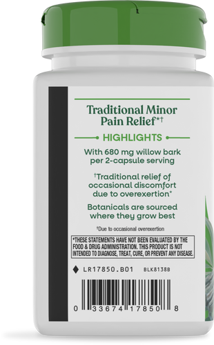 Nature's Way® | Willow Bark - left side of pack Sku:17850