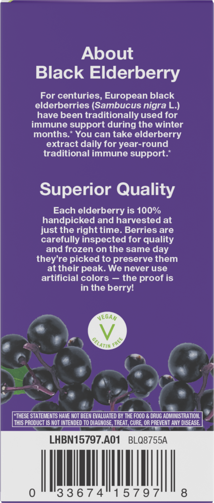 <{%MAIN8_15797%}>Nature's Way® | Sambucus Organic Traditional Elderberry Immune Syrup for Kids - back of pack