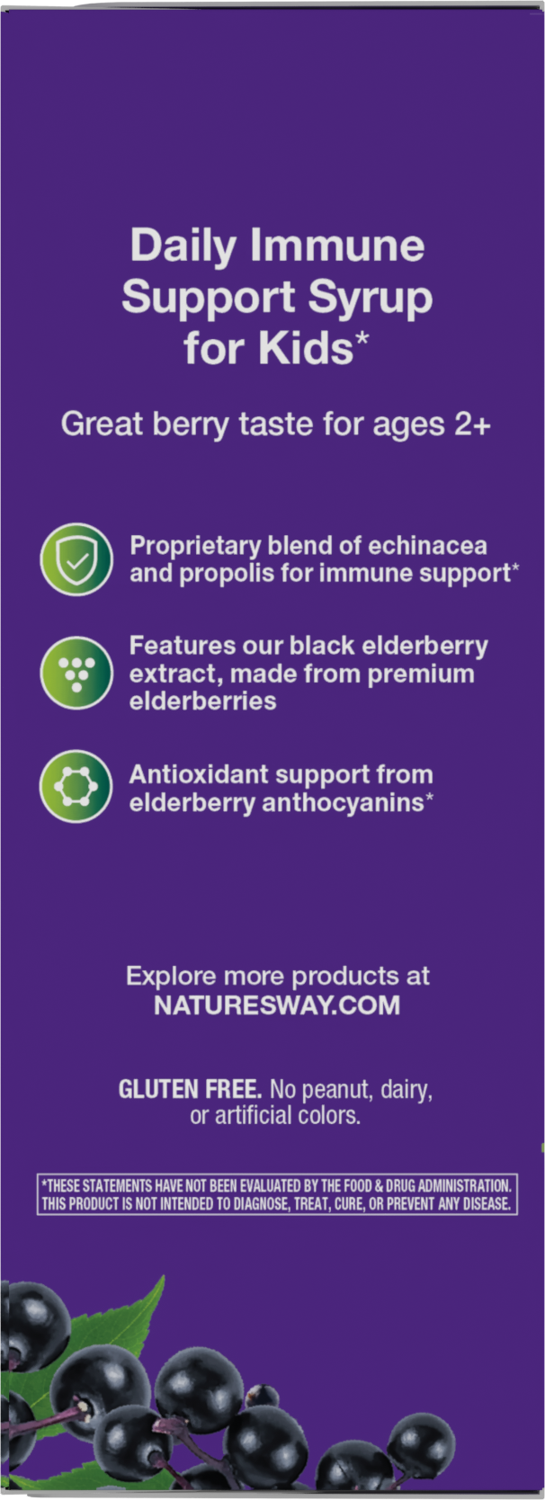 <{%MAIN10_15359%}>Nature's Way® | Sambucus Immune Elderberry Syrup for Kids* - left side of pack