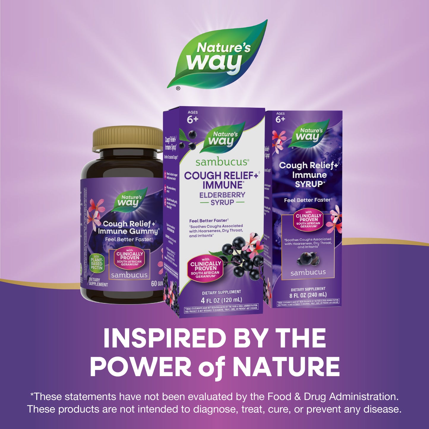 <{%MAIN5_13673%}>Nature's Way® | Sambucus Cough Relief♢ + Immune* Elderberry Syrup