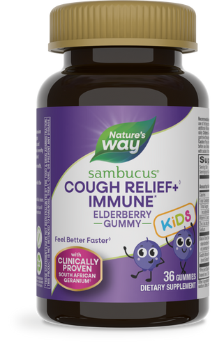 Nature's Way® | Sambucus Kids Cough Relief♢ + Immune* Elderberry Gummies, 36 gummies, Elderberry Sku:13676