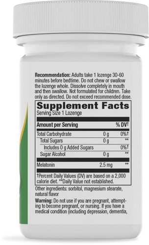 Nature's Way® | Melatonin Lozenge - right side of pack Sku:49111